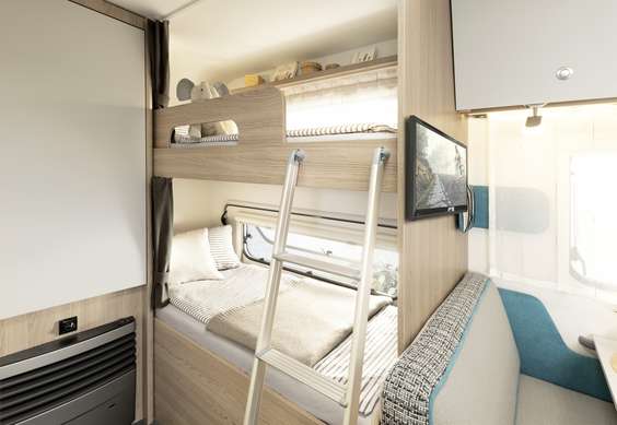 Schlaf gut! Gemütliche Stockbetten mit Ausblick für kleine Camper • 490 QSK | Fyn